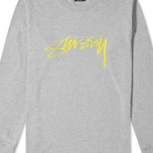 Stussy front logo long sleeve t-shirt grey